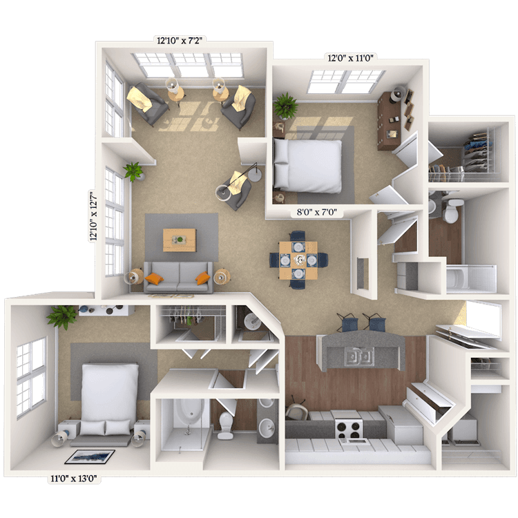 Floorplan image of unit 0303-301