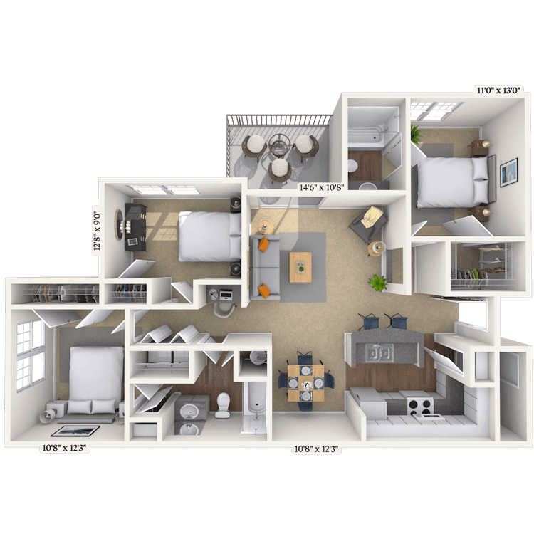 Floorplan image of unit 0909-202