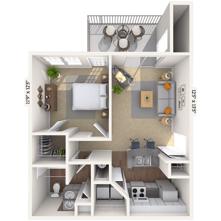 Floorplan image of unit 0606-206