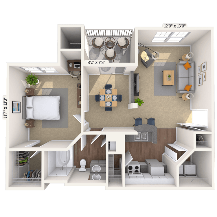 Floorplan image of unit 0707-103