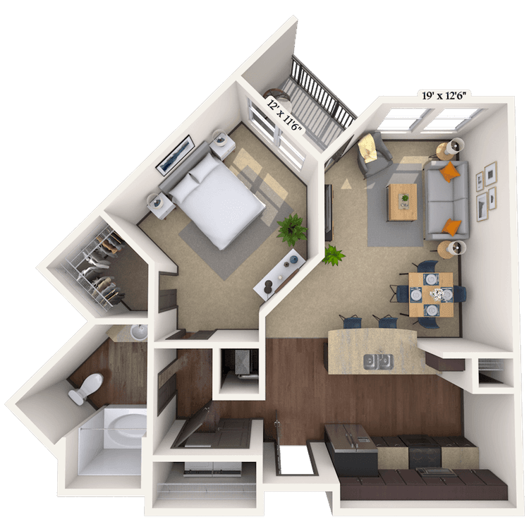 Floorplan image of unit 3105-106