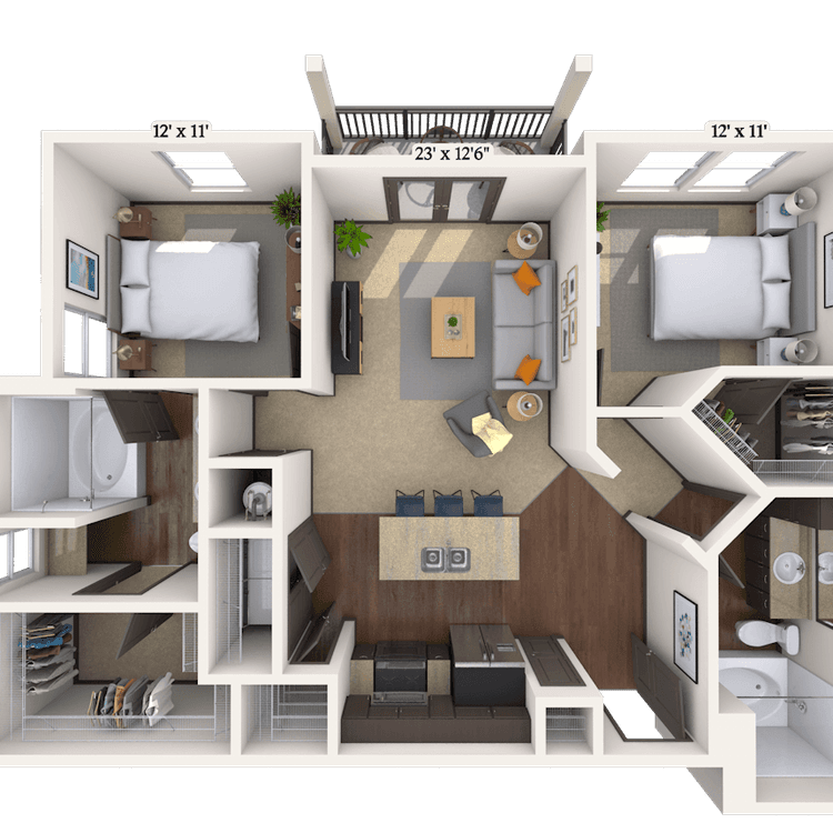 Floorplan image of unit 3105-207