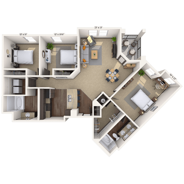 Floorplan image of unit 3105-211