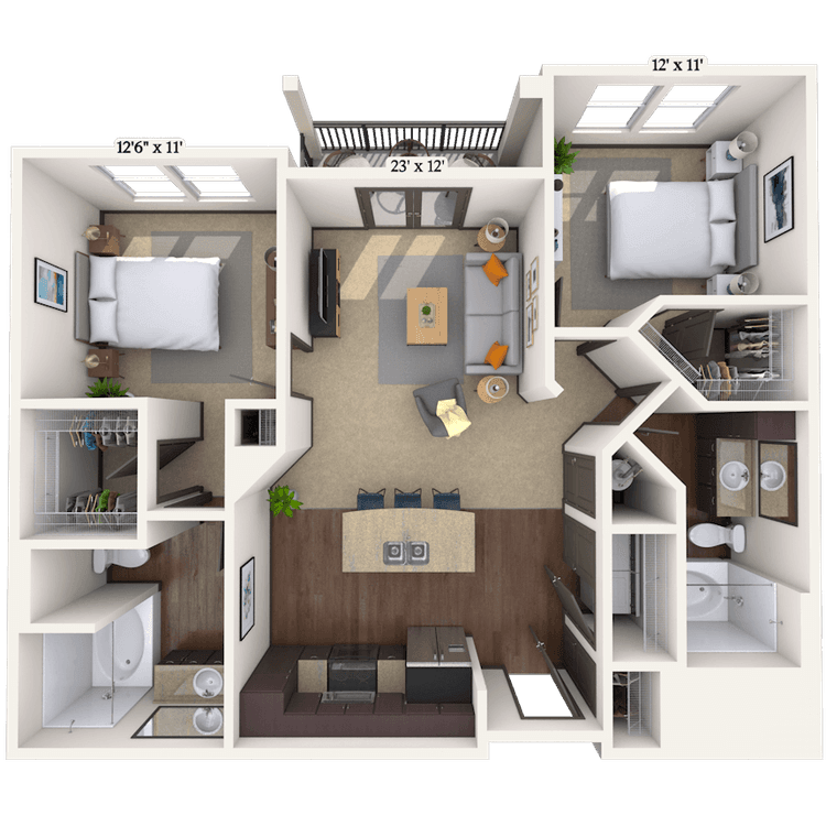 Floorplan image of unit 3125-224