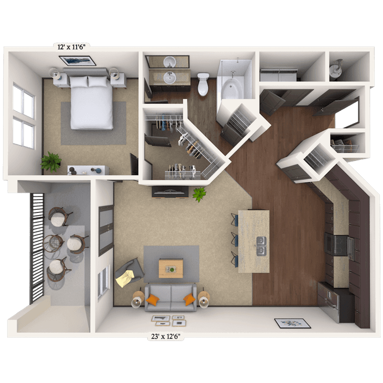 Floorplan image of unit 3125-422