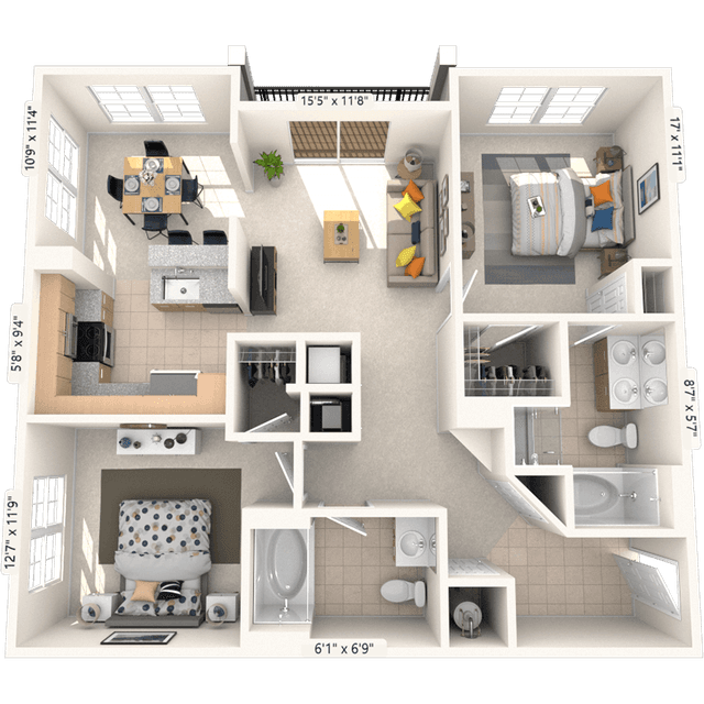 Floorplan image of unit 400-110