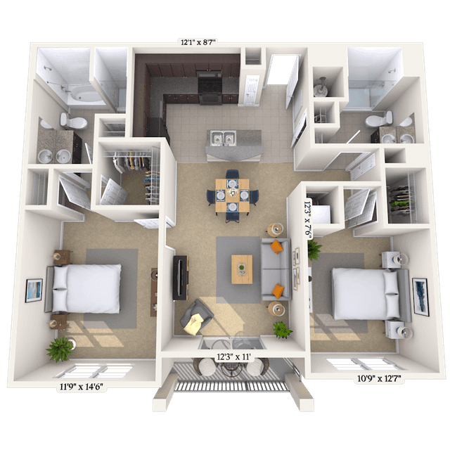 Floorplan image of unit 400-204