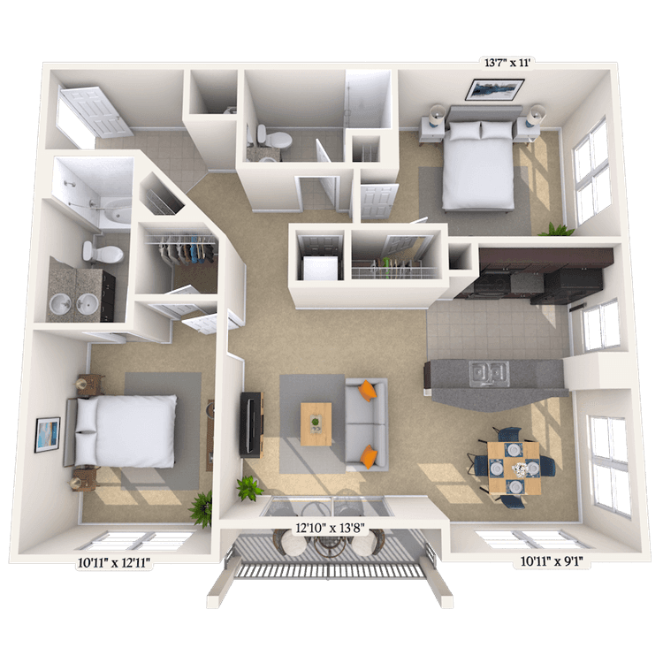 Floorplan image of unit 800-201