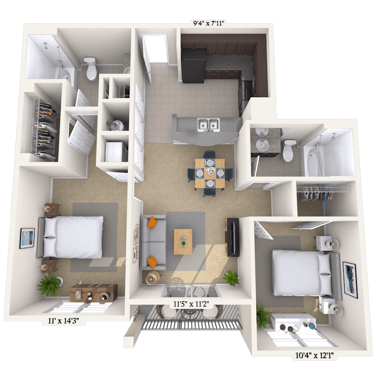 Floorplan image of unit 815-103