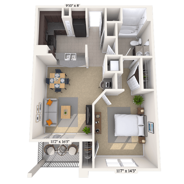Floorplan image of unit 815-106