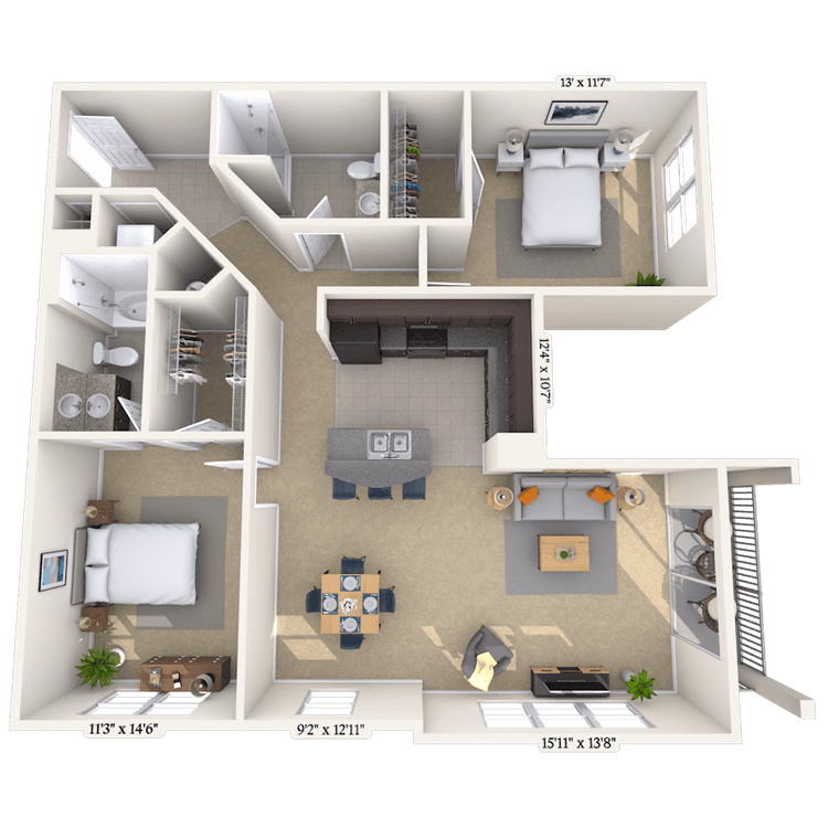 Floorplan image of unit 815-110