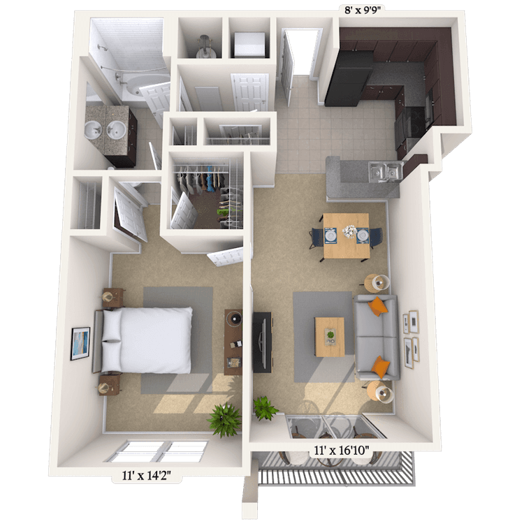 Floorplan image of unit 815-207