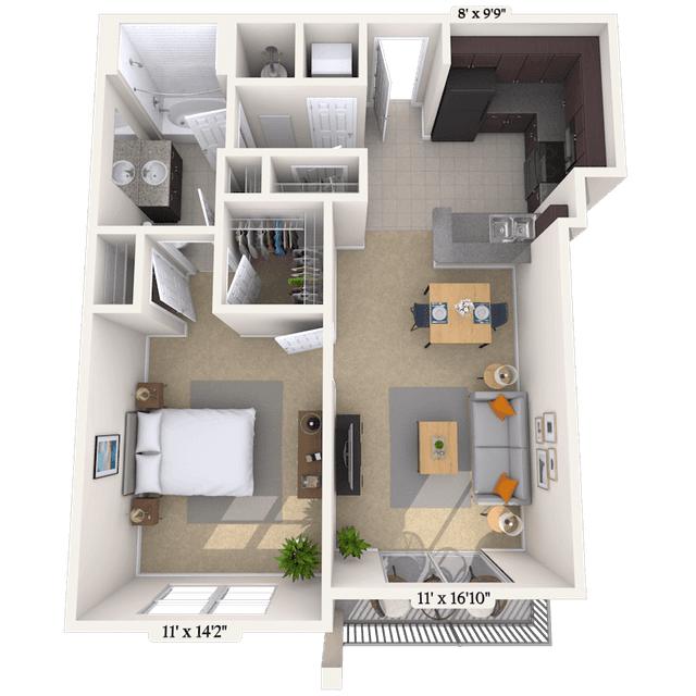 Floorplan image of unit 823-203