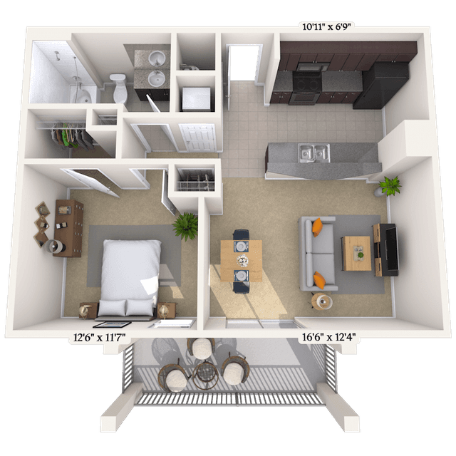 Floorplan image of unit 823-205