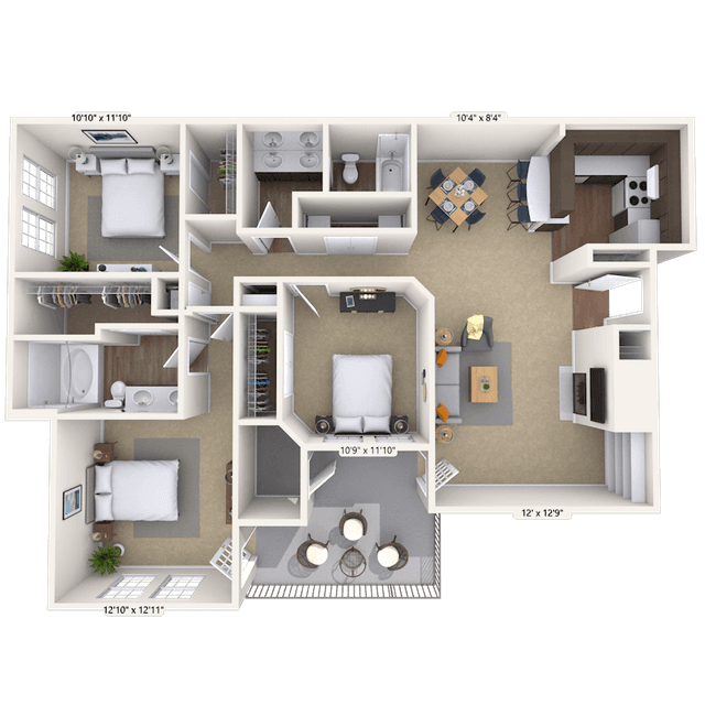 Floorplan image of unit 010834