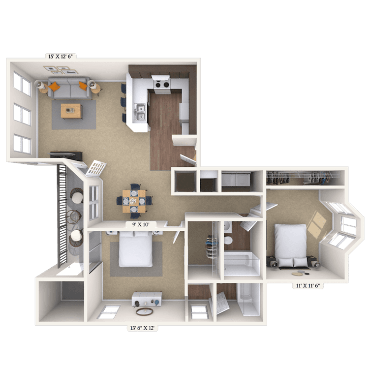 Floorplan image of unit 201527A