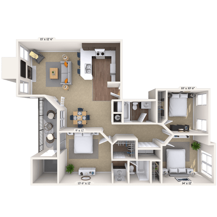Floorplan image of unit 231535I