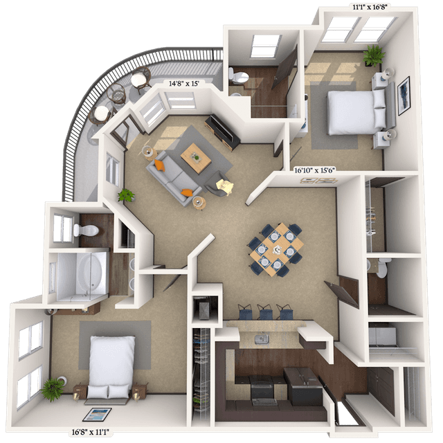 Floorplan image of unit 01226