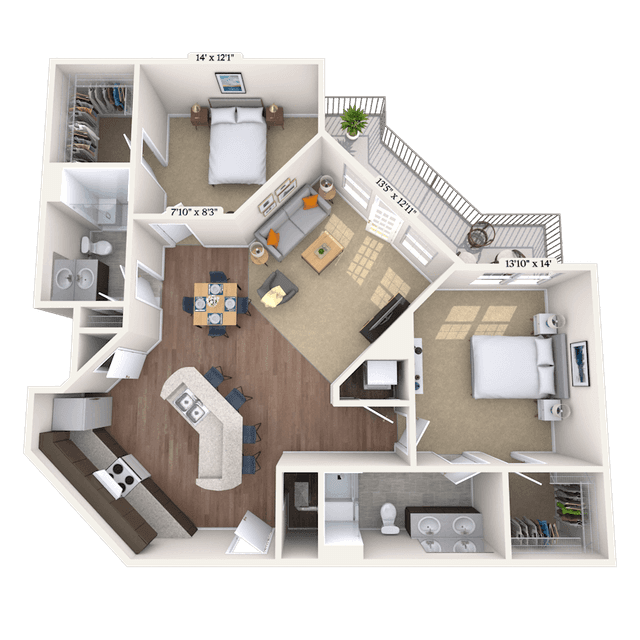 Floorplan image of unit 200D287