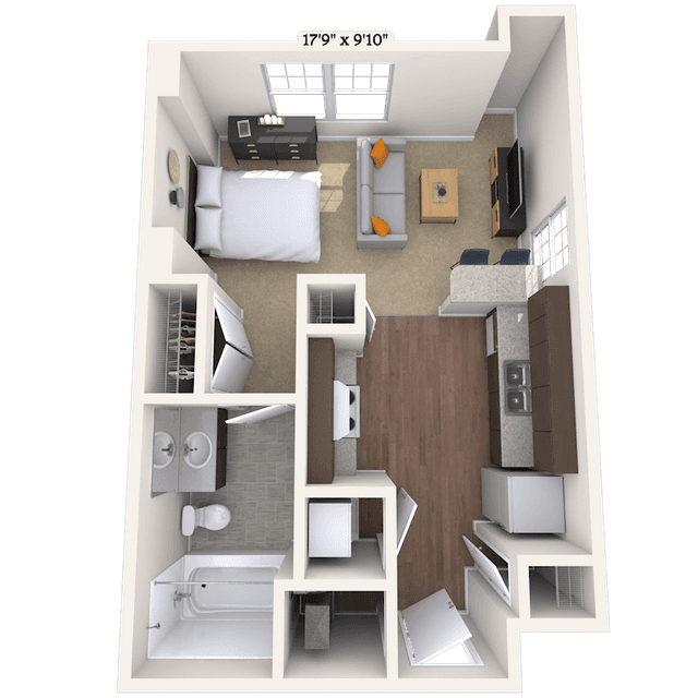 Floorplan image of unit 300B334