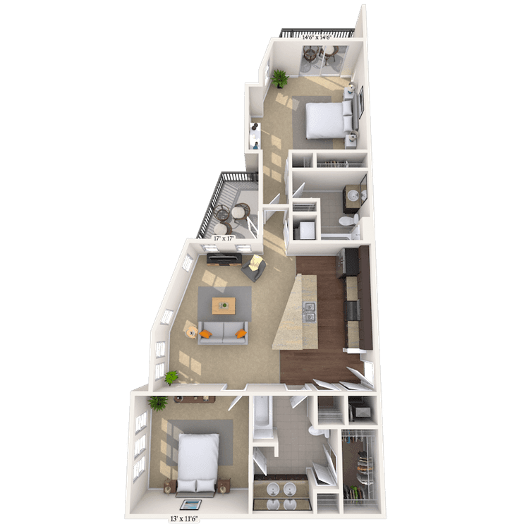 Floorplan image of unit 02634