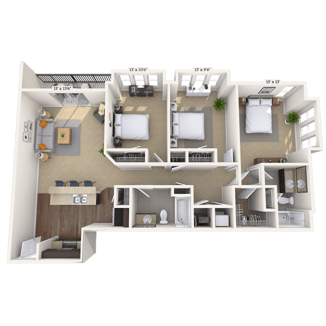 Floorplan image of unit 02724