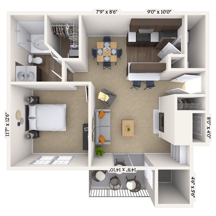 Floorplan image of unit 010916