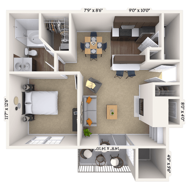 Floorplan image of unit 010923