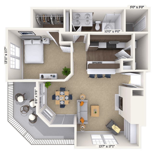 Floorplan image of unit 010114