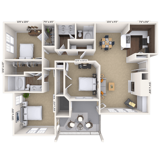 Floorplan image of unit 010525