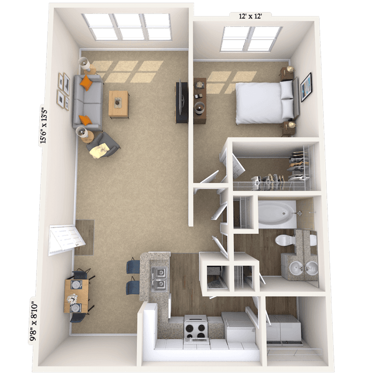 Floorplan image of unit 111115