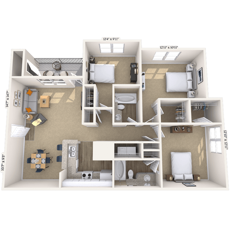 Floorplan image of unit 010104
