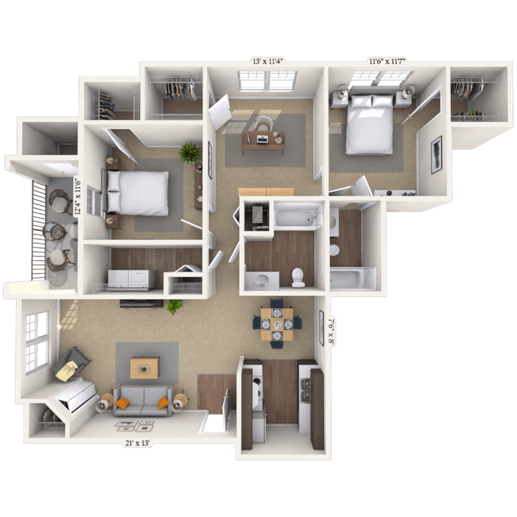 Floorplan image of unit 17202