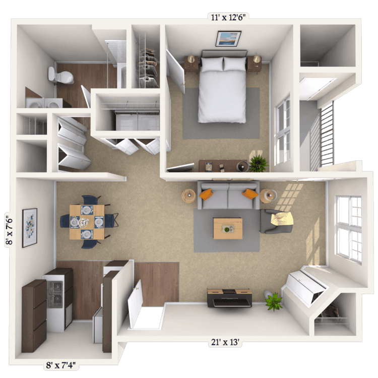 Floorplan image of unit 19306