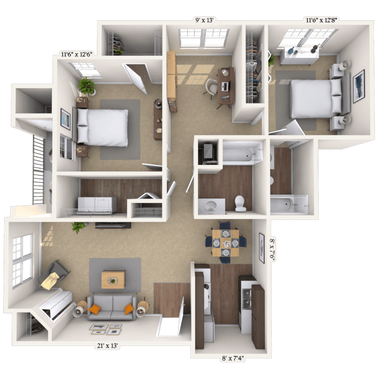 Floorplan image of unit 04102