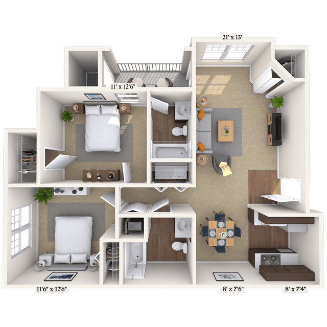 Floorplan image of unit 06307