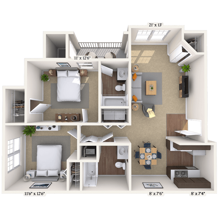 Floorplan image of unit 10207