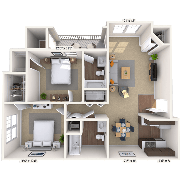 Floorplan image of unit 18107