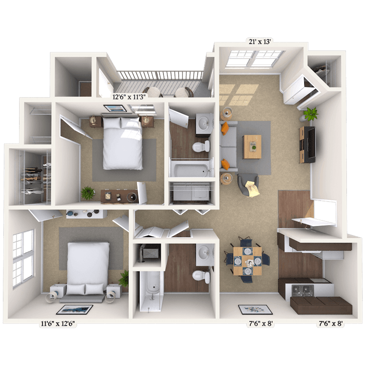 Floorplan image of unit 19302