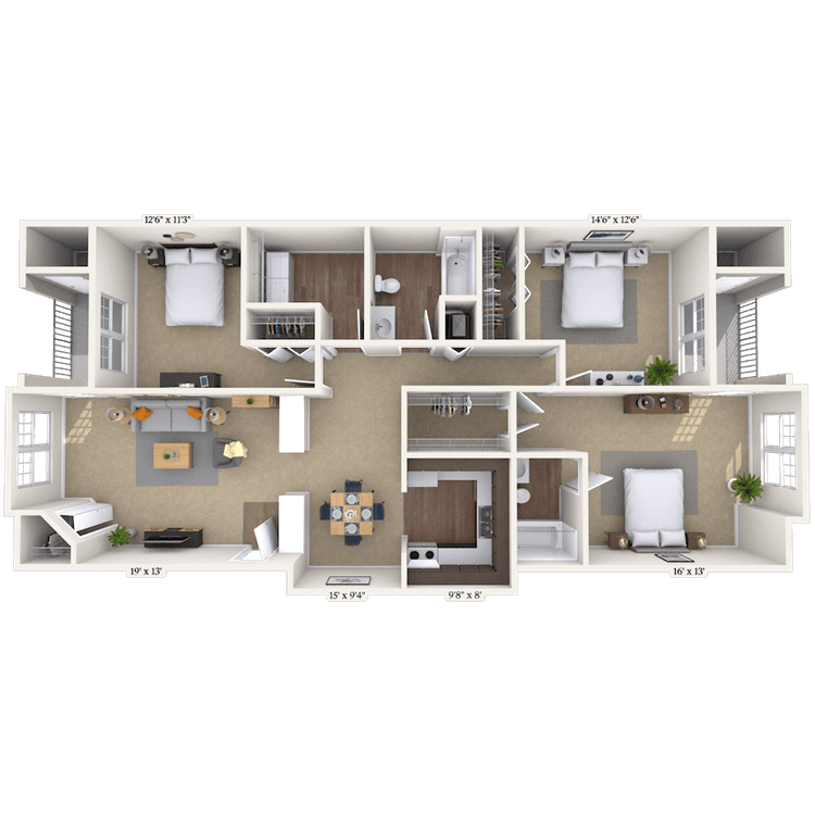 Floorplan image of unit 15103