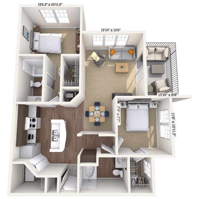 Floorplan image of unit 01010237