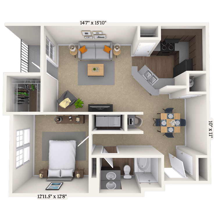Floorplan image of unit 1013