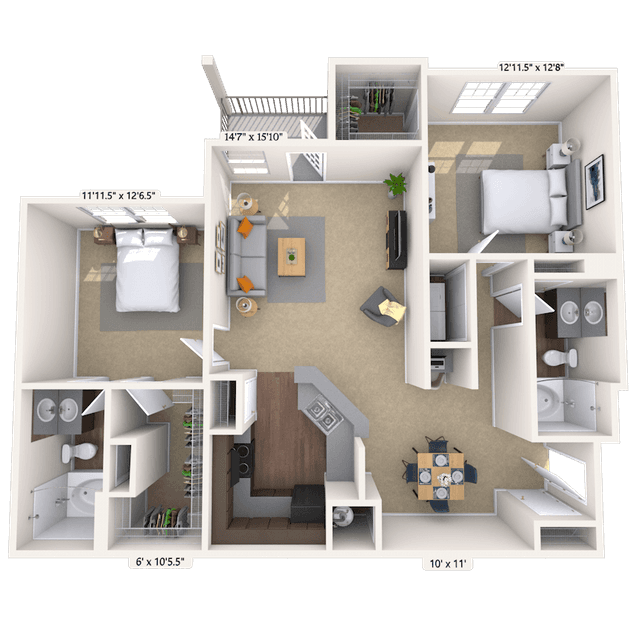 Floorplan image of unit 07304