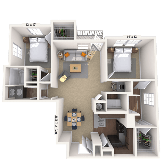 Floorplan image of unit 12106