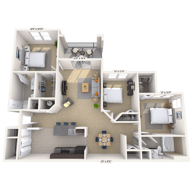 Floorplan image of unit 14303