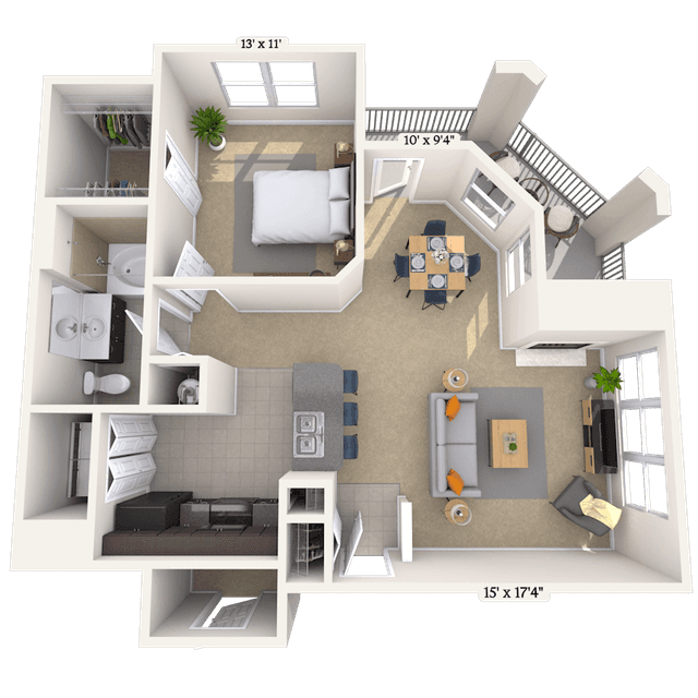 Floorplan image of unit 02303