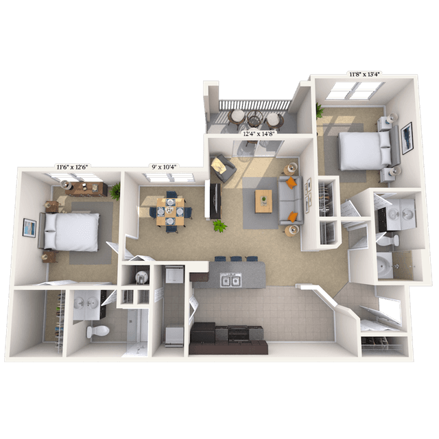 Floorplan image of unit 14202