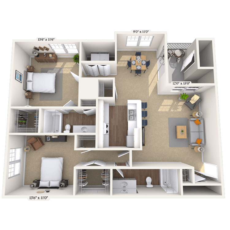 Floorplan image of unit 111116