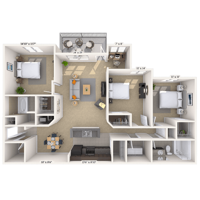 Floorplan image of unit 500305