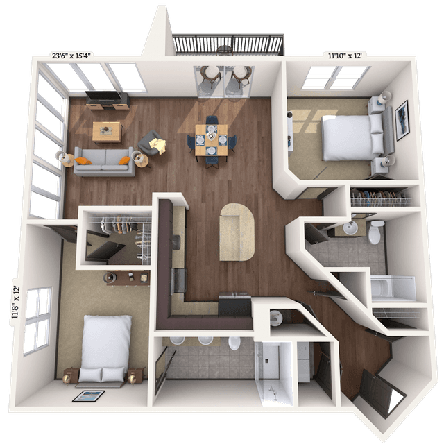 Floorplan image of unit 01114
